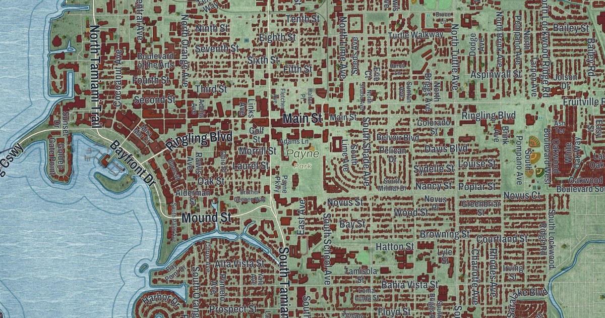 Map of Sarasota, Florida in 2026