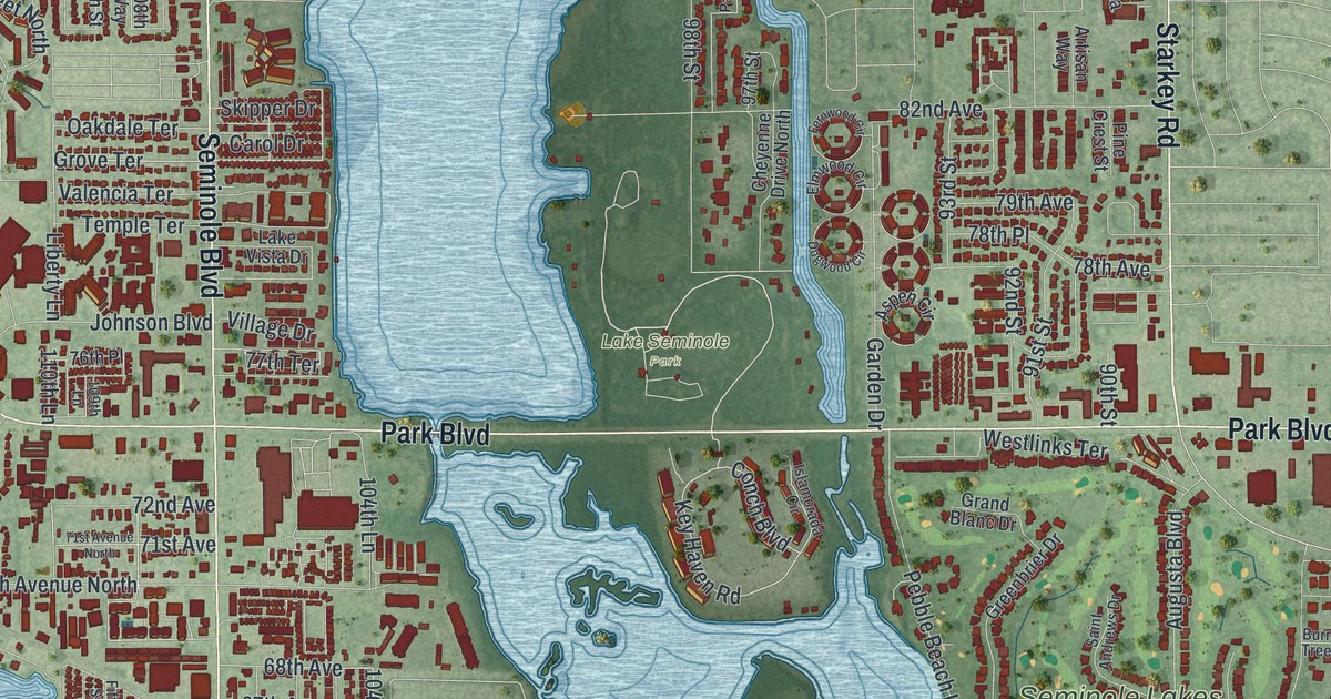 Map of Seminole, Florida in 2026