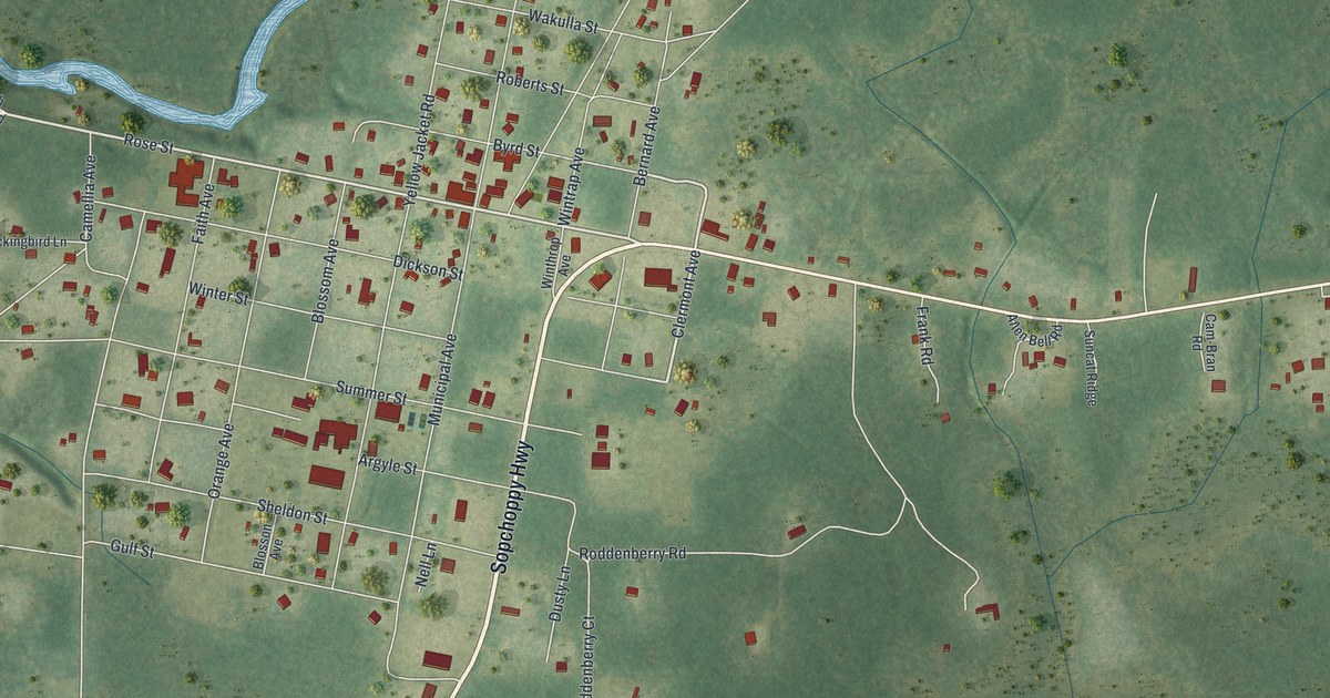 Map of Sopchoppy, Florida in 2026