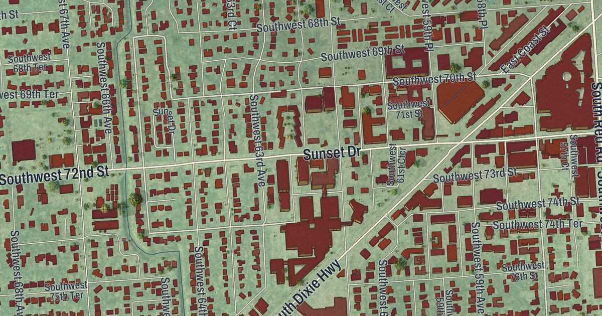 Map of South Miami, Florida in 2026