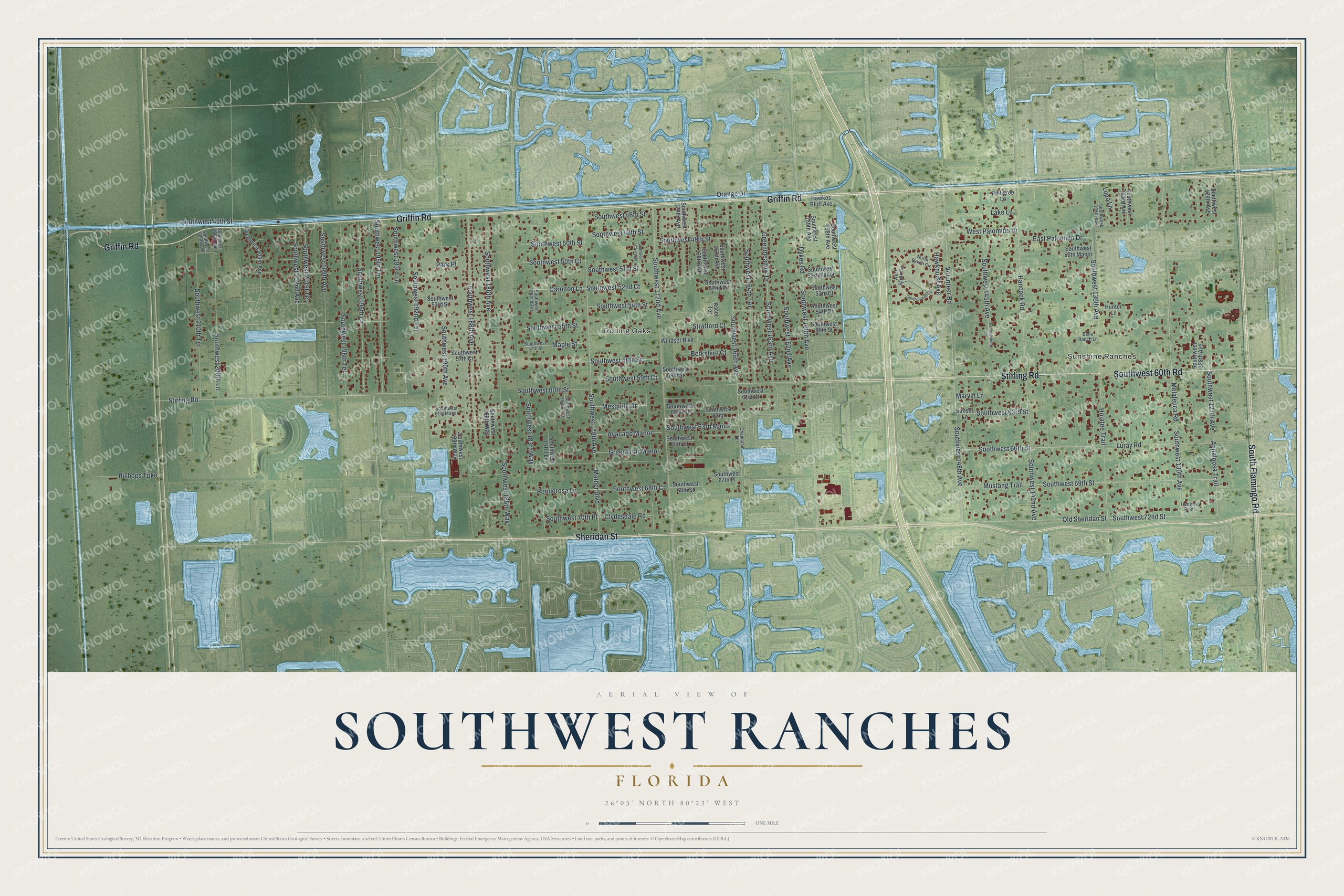 Watermarked full-map preview of Southwest Ranches, Florida