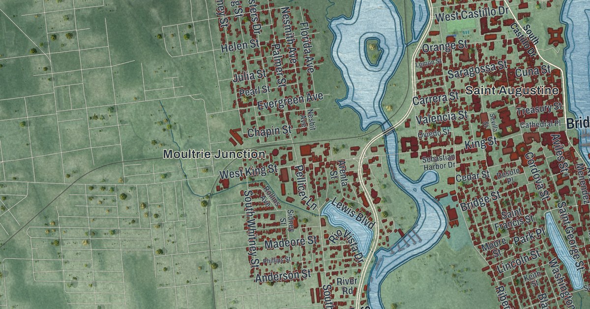 Map of St. Augustine, Florida in 2026