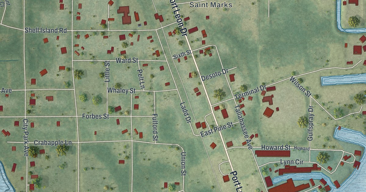 Map of St. Marks, Florida in 2026
