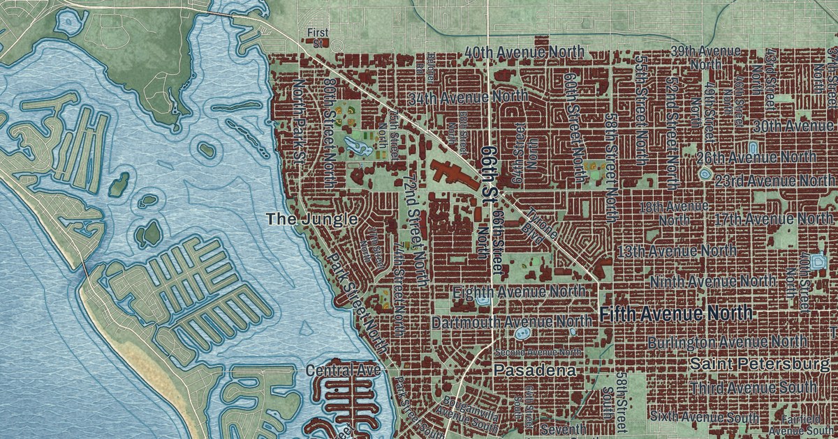 Map of St. Petersburg, Florida in 2026