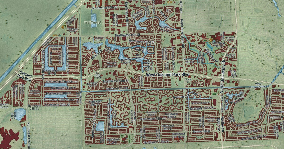 Map of Sunrise, Florida in 2026