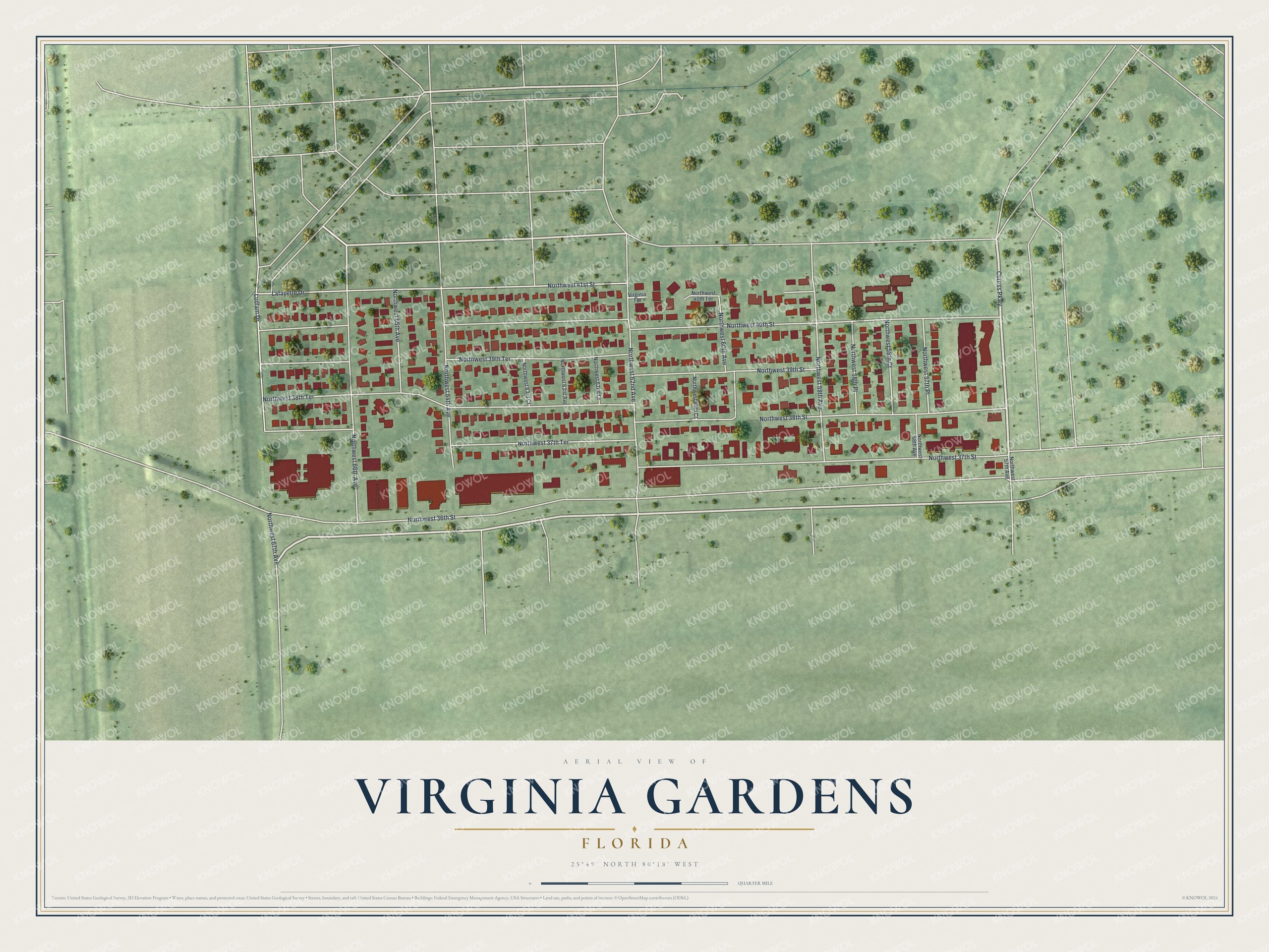 Watermarked full-map preview of Virginia Gardens, Florida