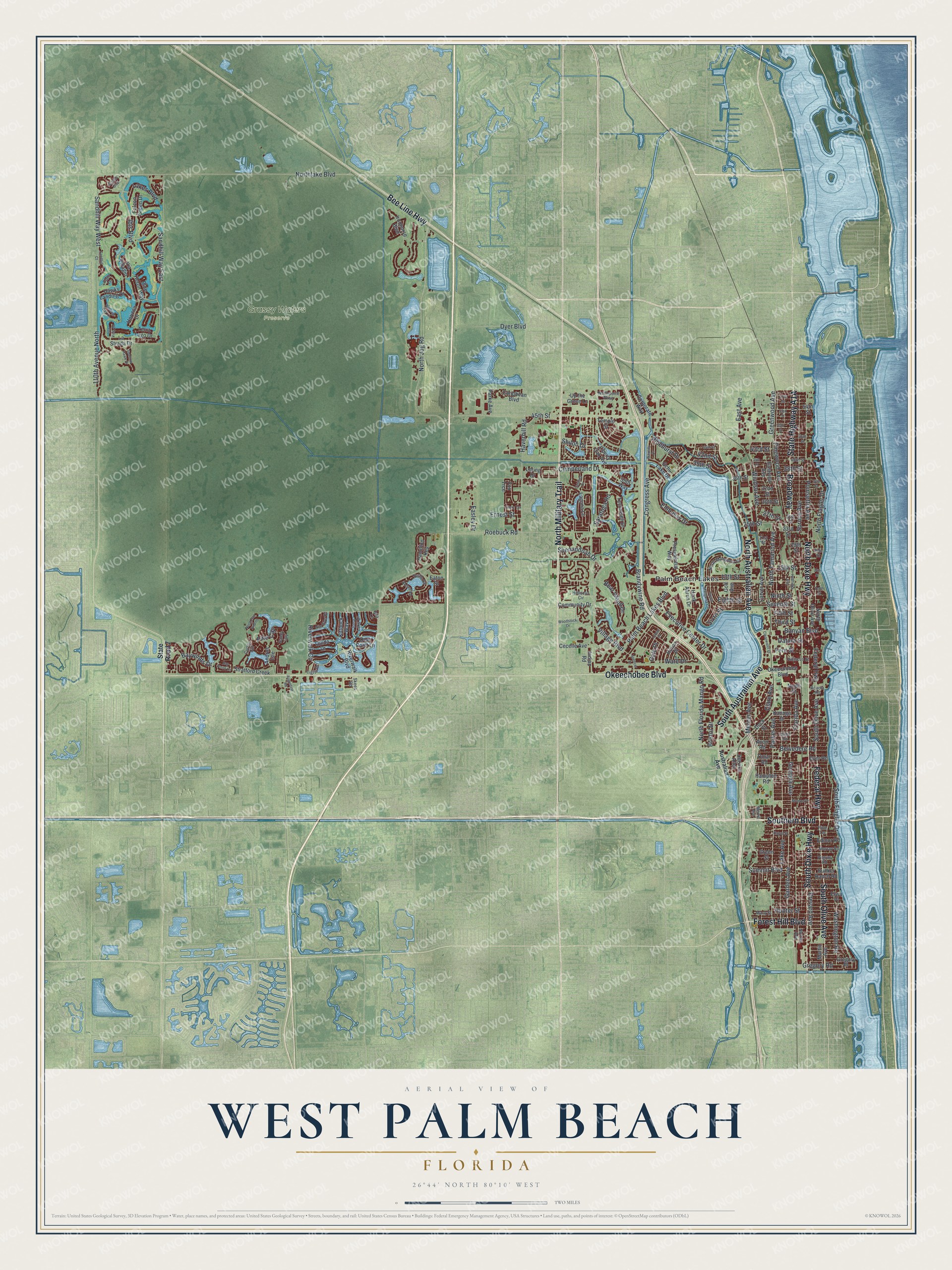 Watermarked full-map preview of West Palm Beach, Florida