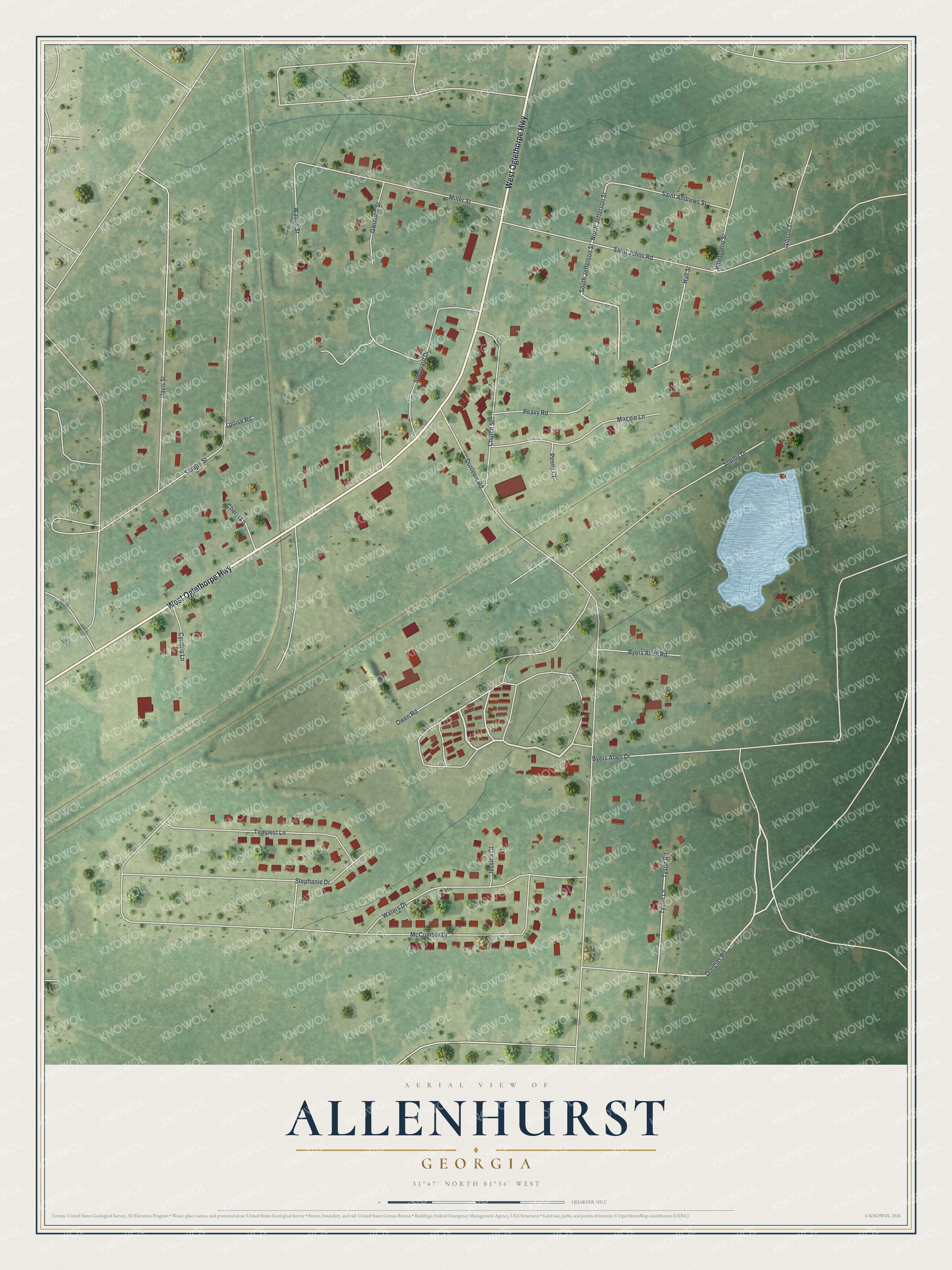 Watermarked full-map preview of Allenhurst, Georgia