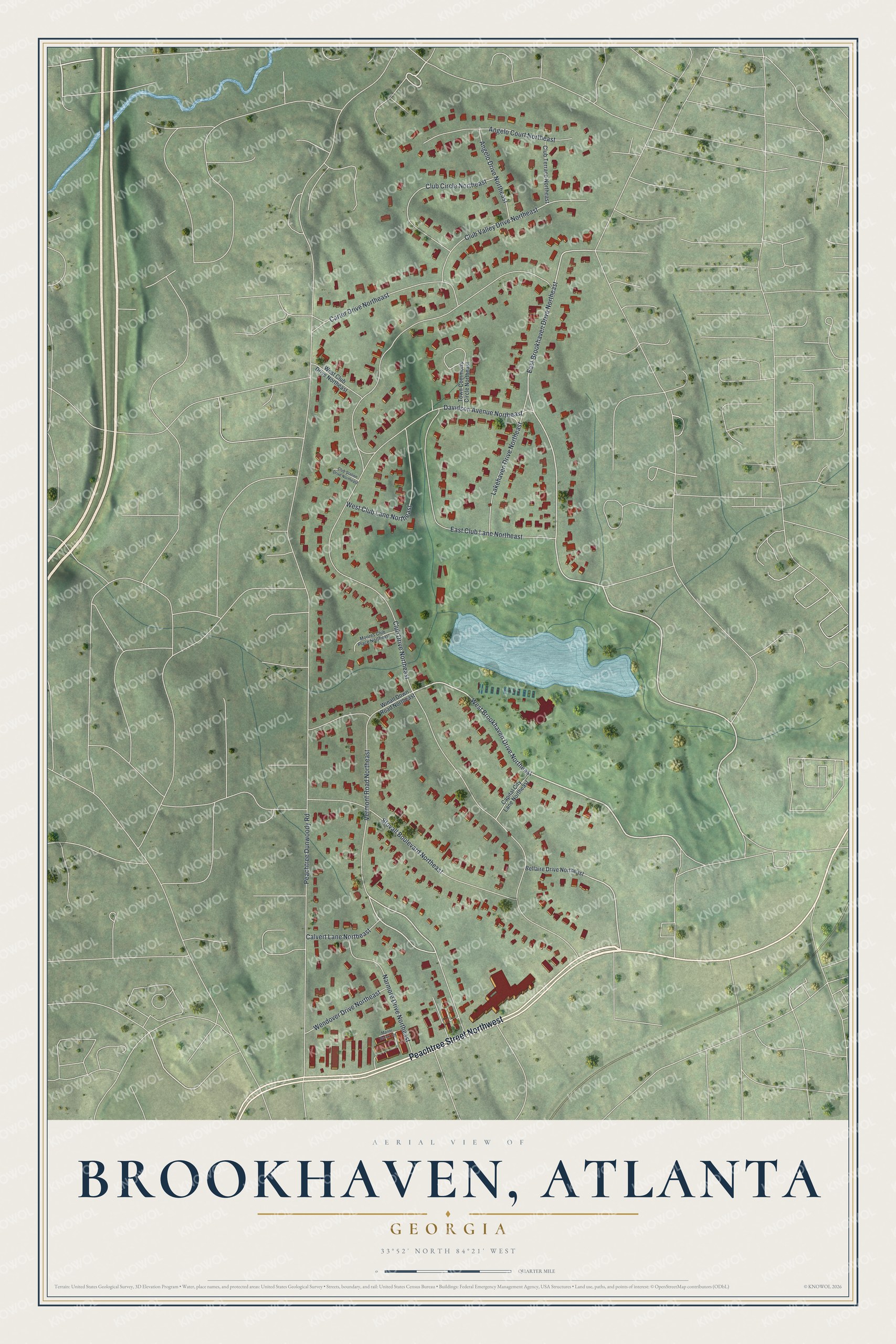 Watermarked full-map preview of Brookhaven, Atlanta, Georgia