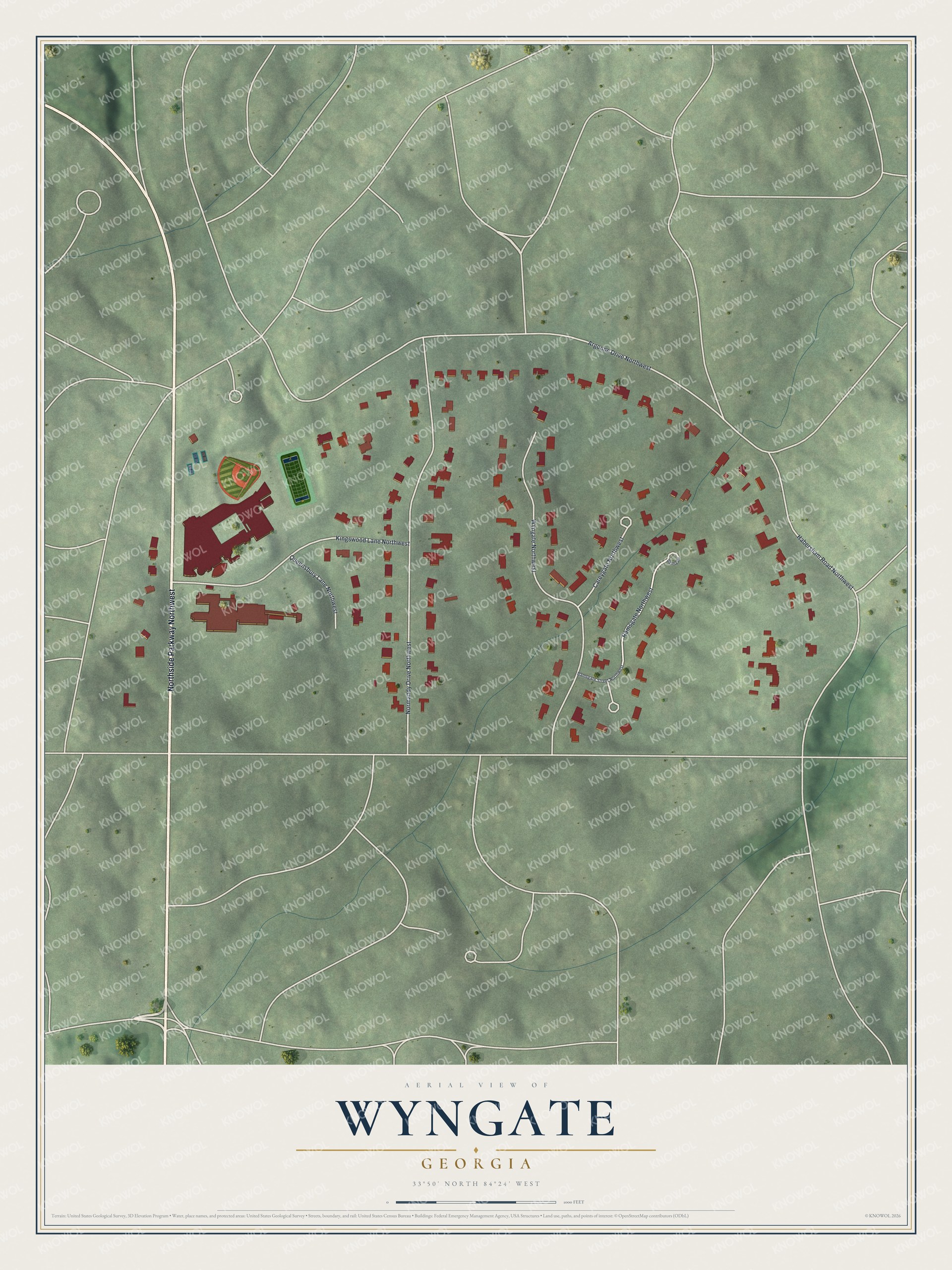 Watermarked full-map preview of Wyngate, Georgia