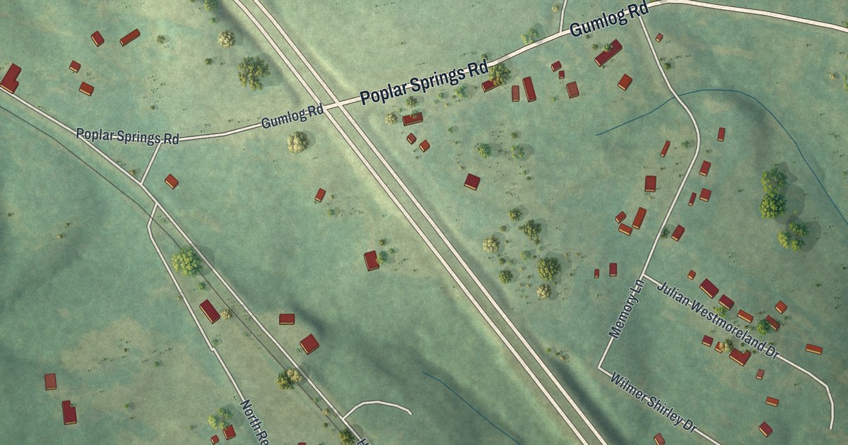 Map of Avalon, Georgia, Drawn Like an Old Atlas