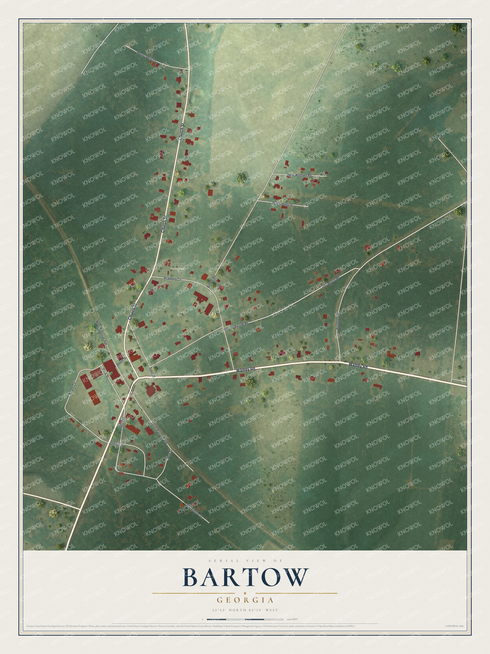 Watermarked full-map preview of Bartow, Georgia