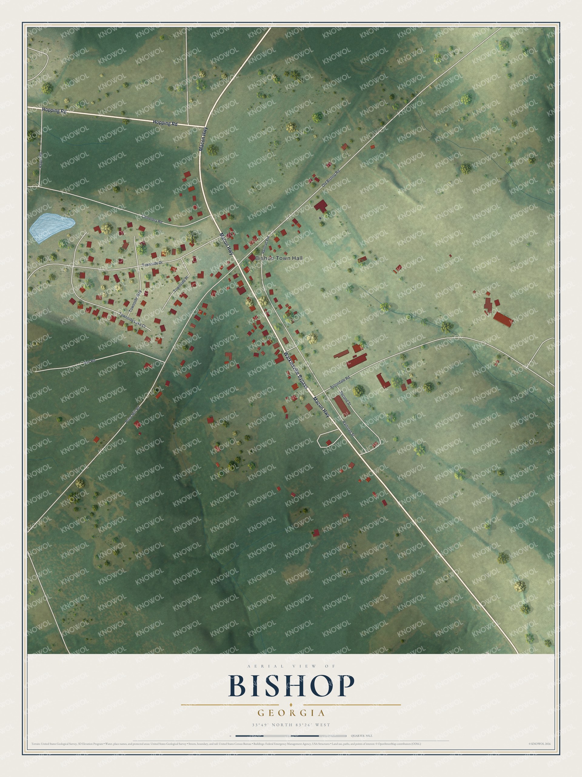 Watermarked full-map preview of Bishop, Georgia