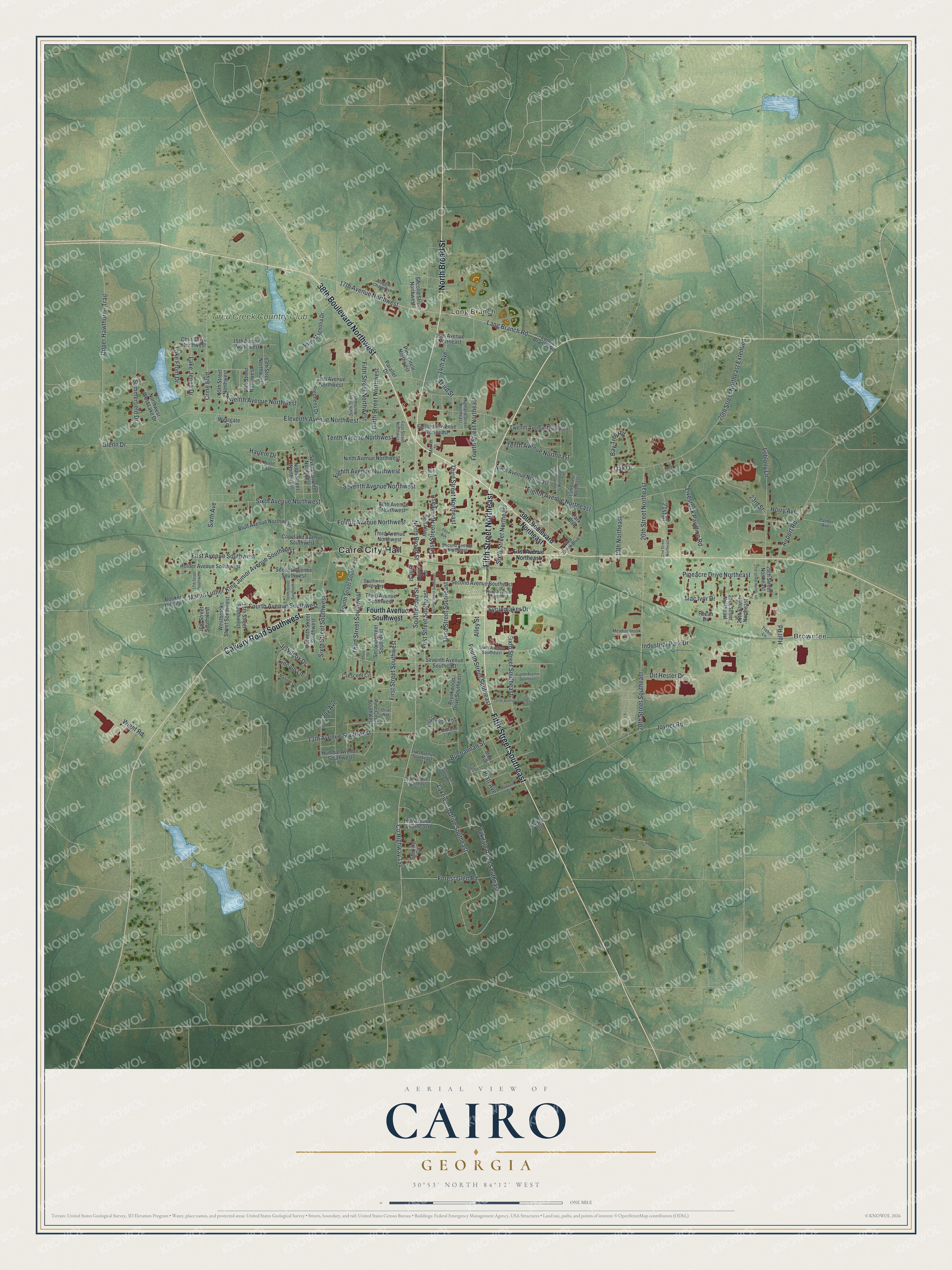 Watermarked full-map preview of Cairo, Georgia