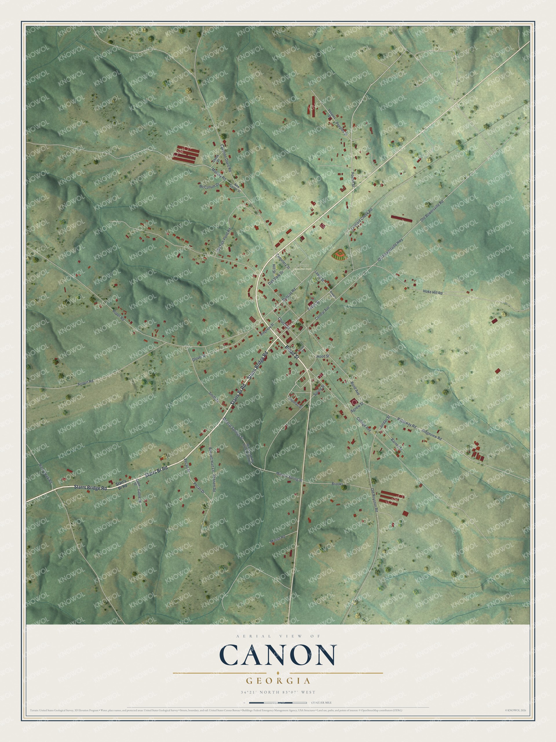 Watermarked full-map preview of Canon, Georgia