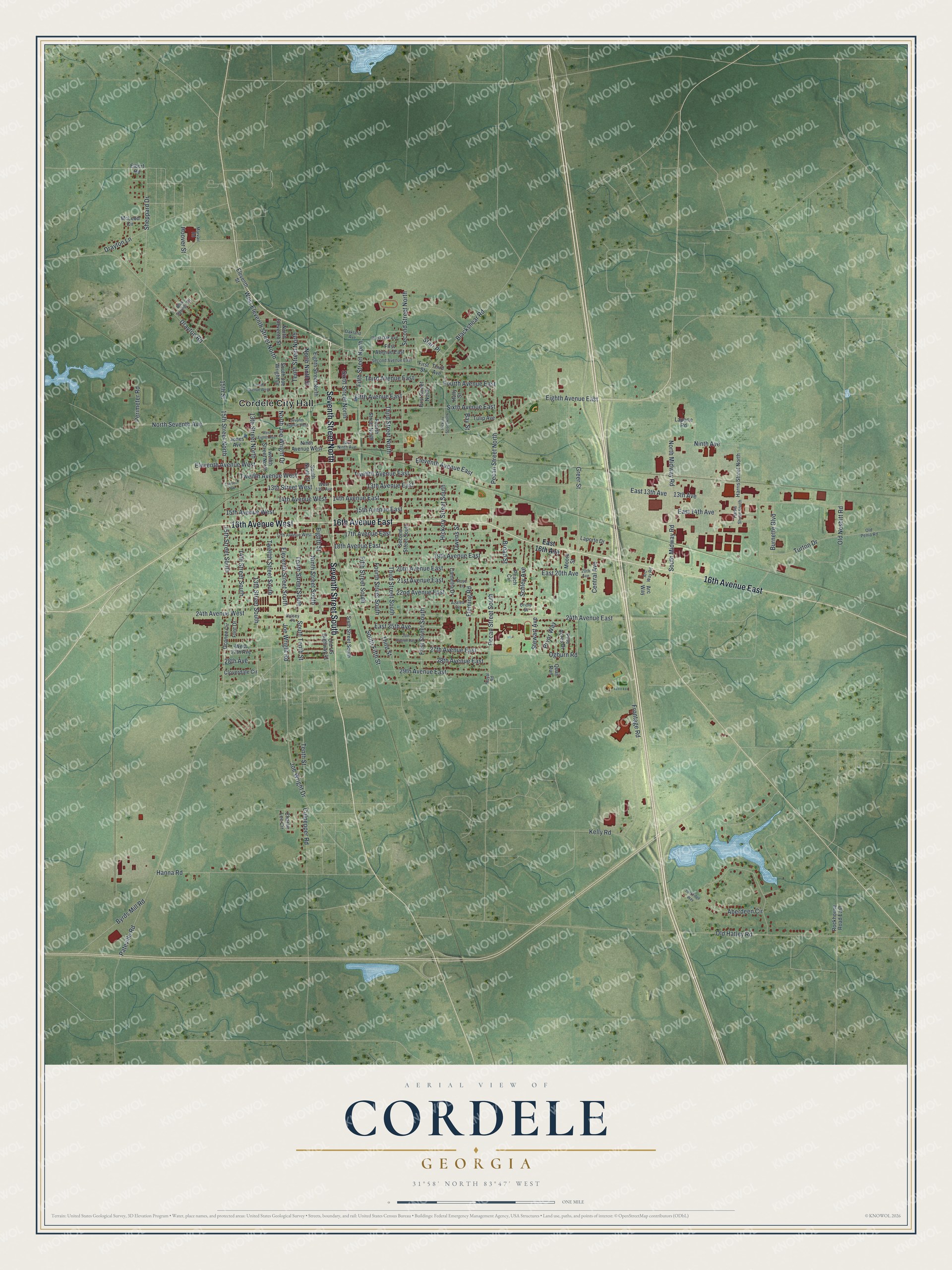 Watermarked full-map preview of Cordele, Georgia