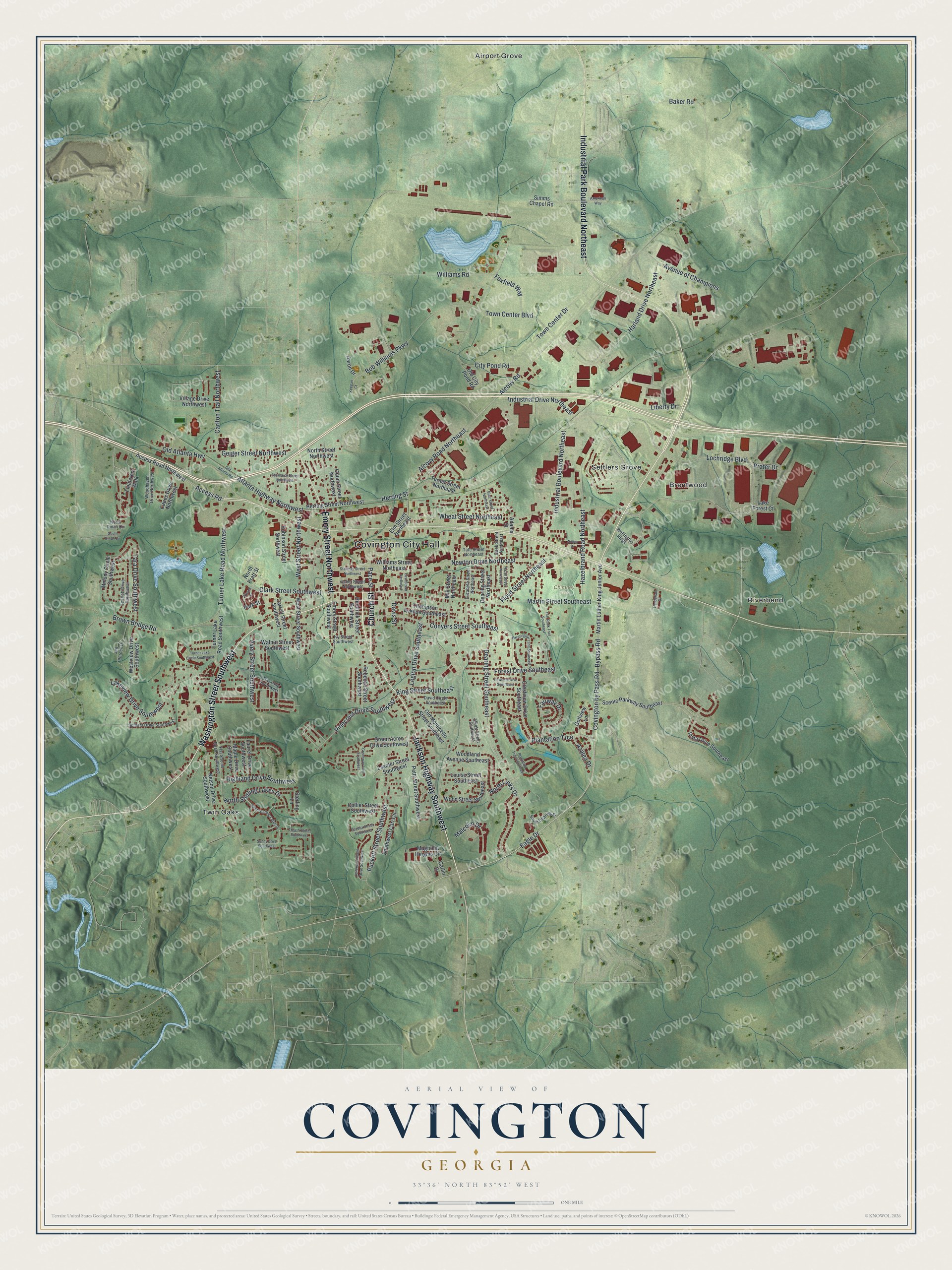 Watermarked full-map preview of Covington, Georgia