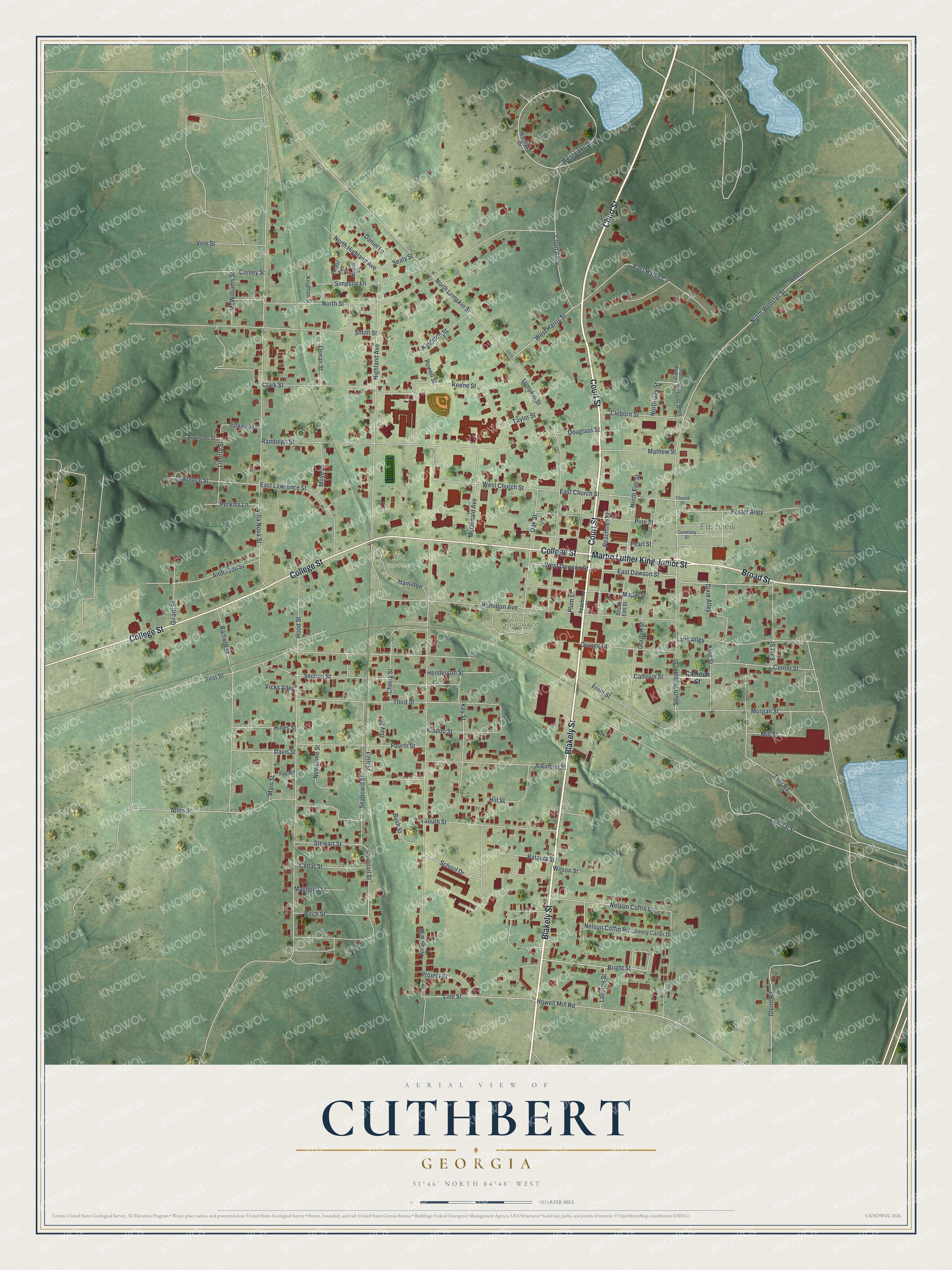 Watermarked full-map preview of Cuthbert, Georgia