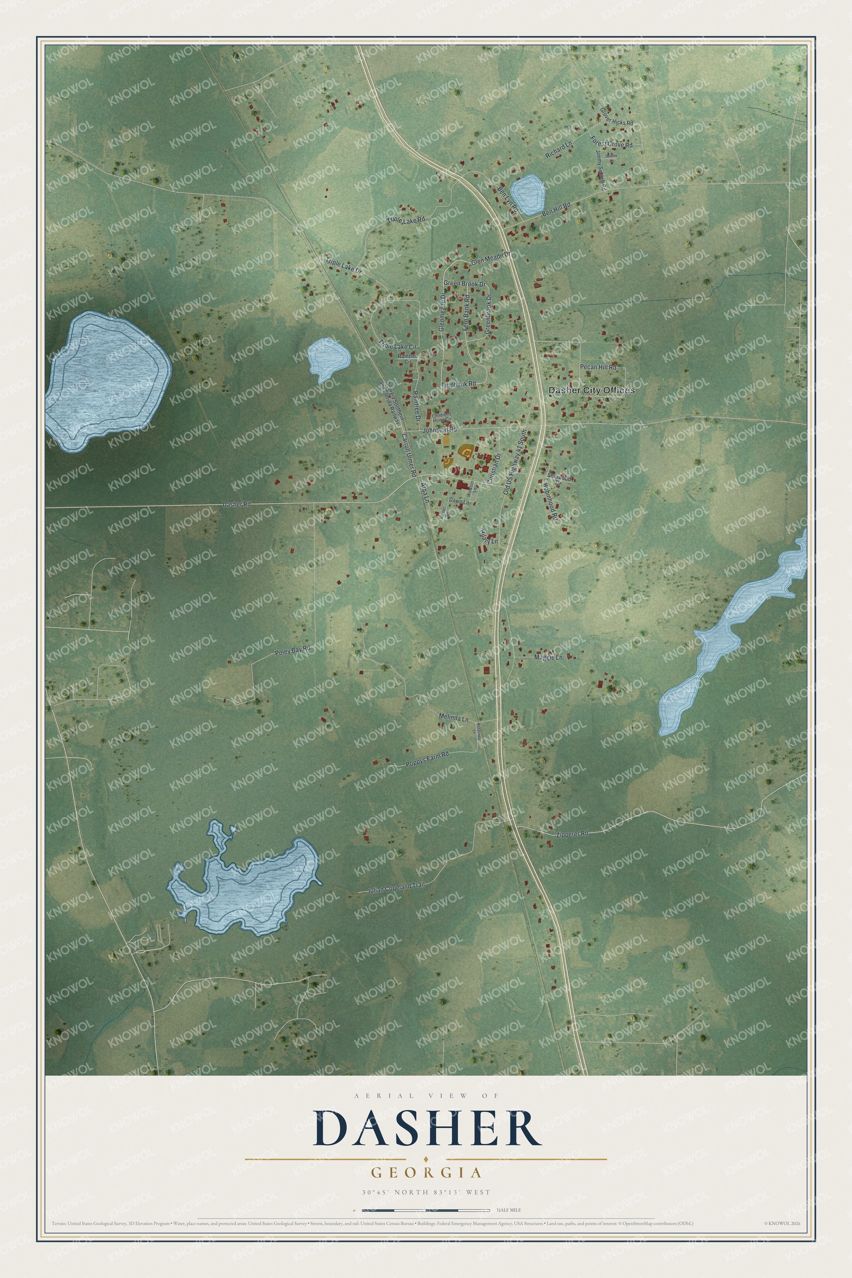 Watermarked full-map preview of Dasher, Georgia