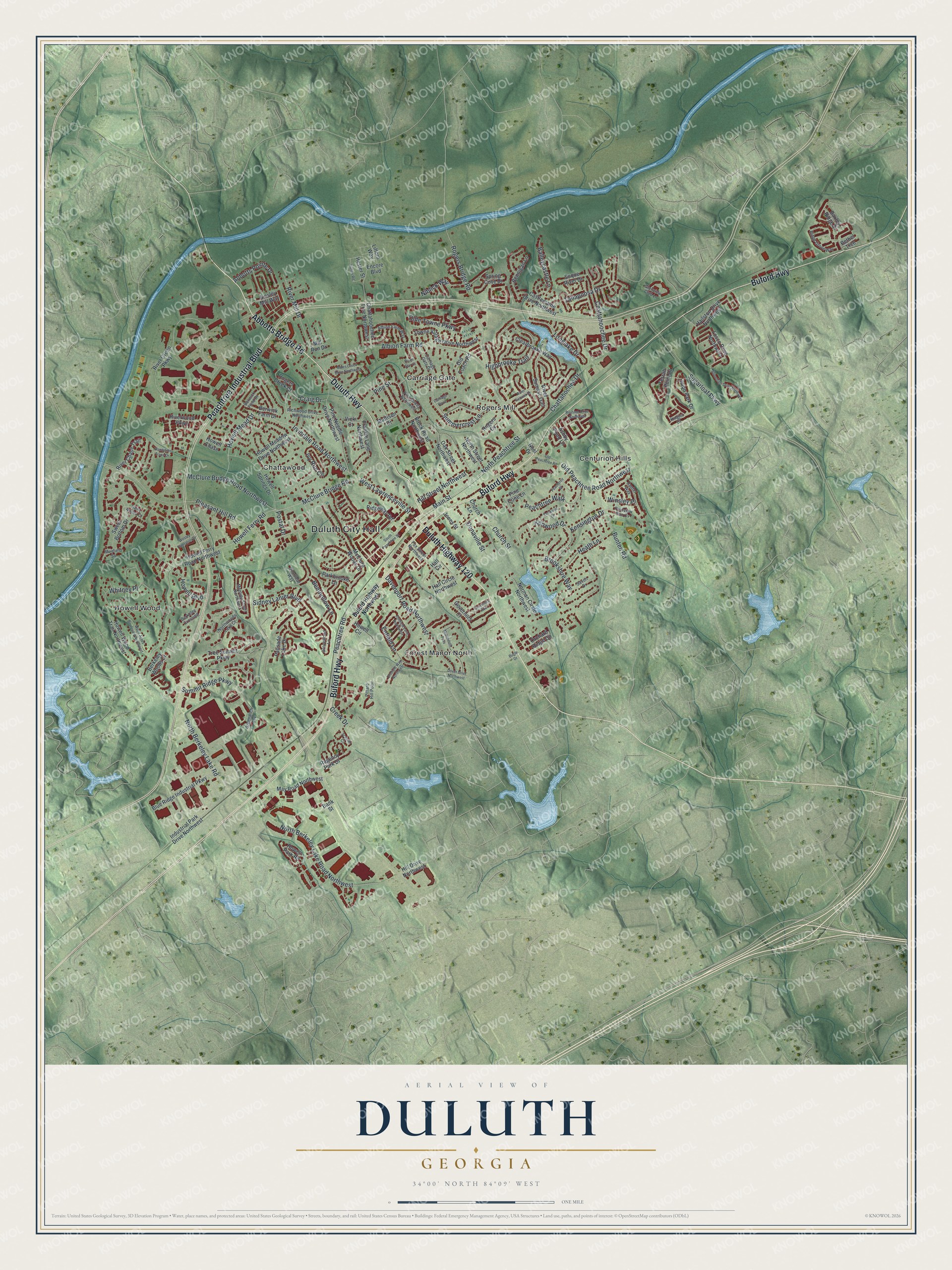 Watermarked full-map preview of Duluth, Georgia