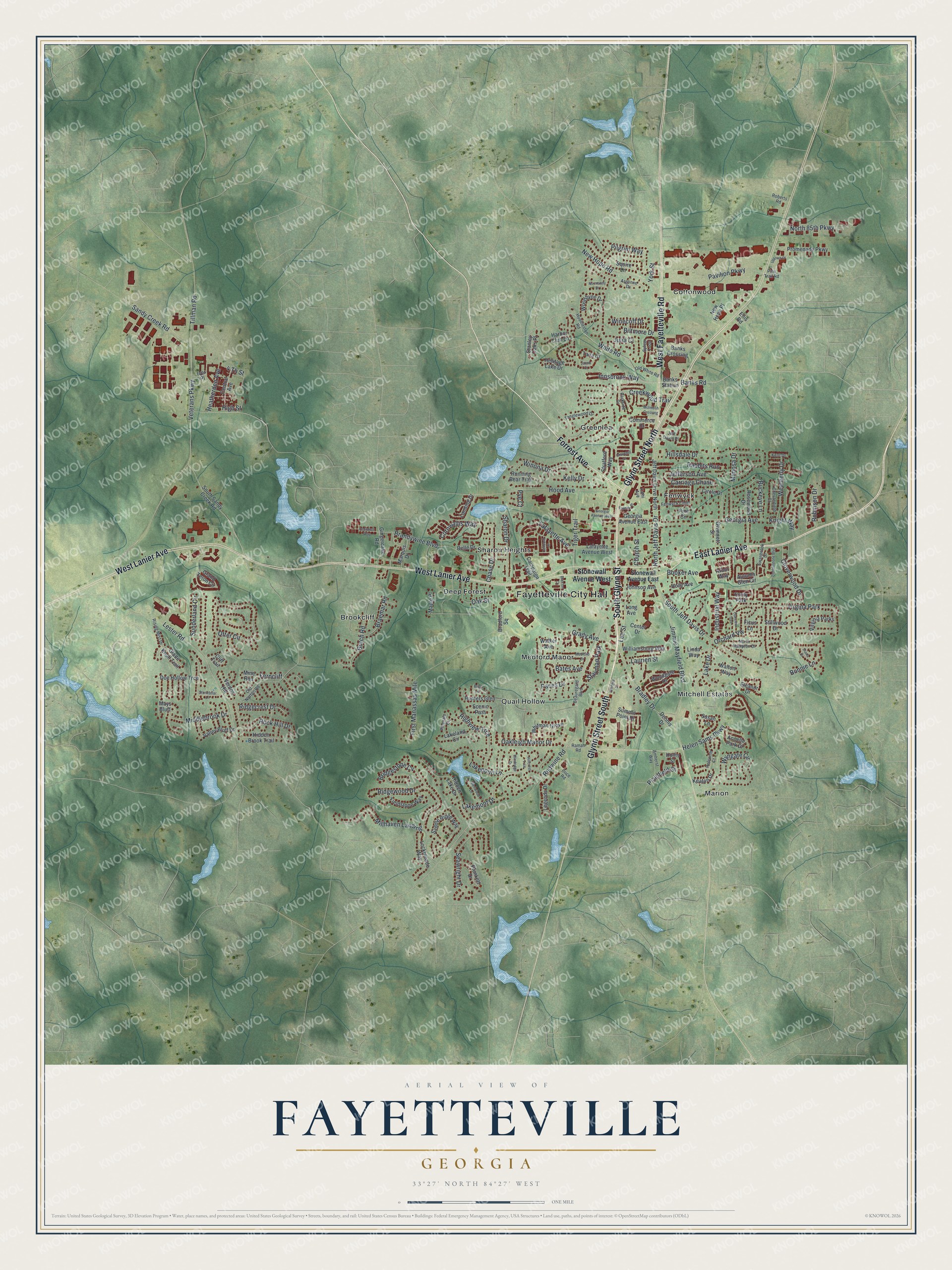 Watermarked full-map preview of Fayetteville, Georgia