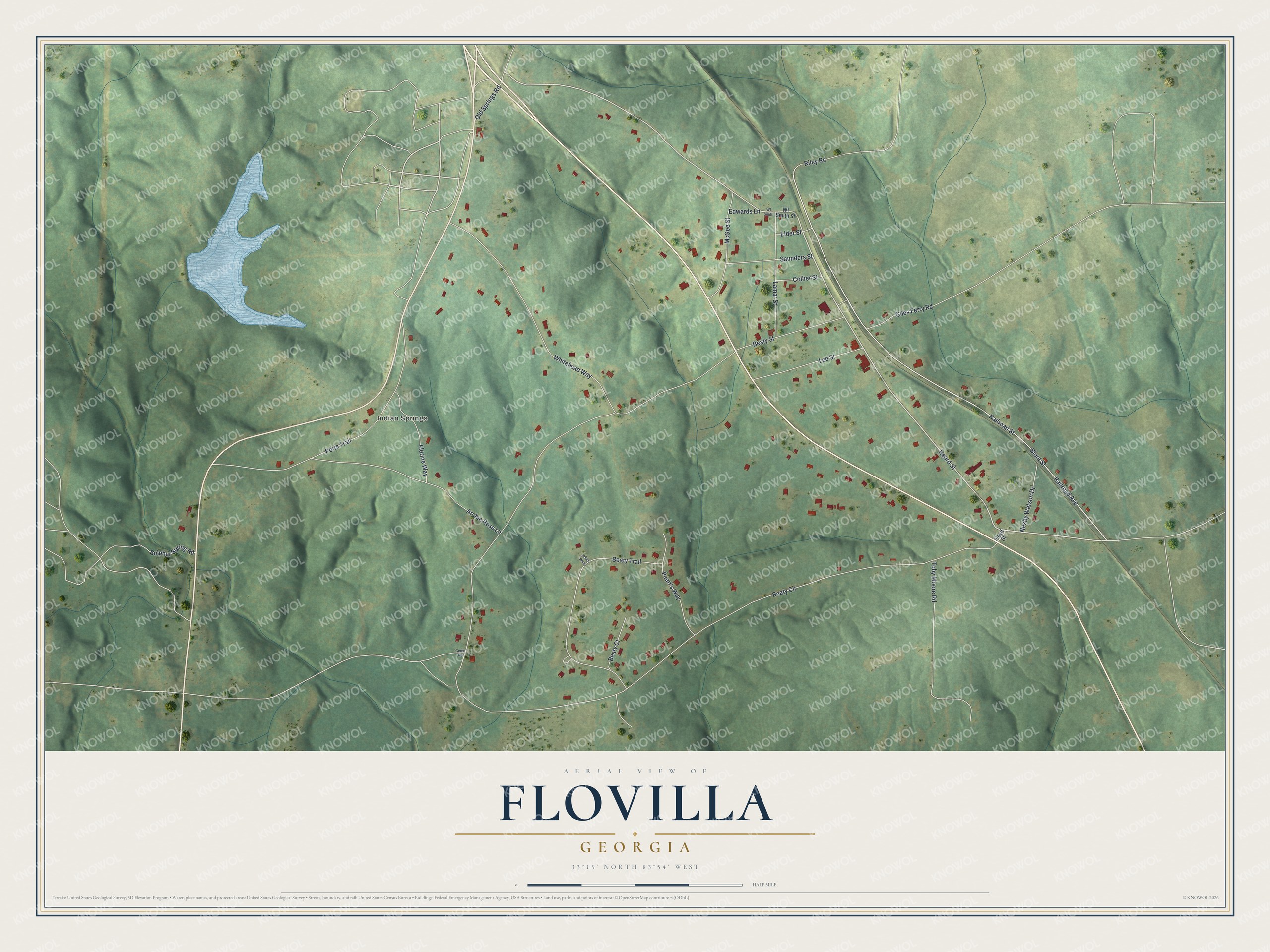 Watermarked full-map preview of Flovilla, Georgia