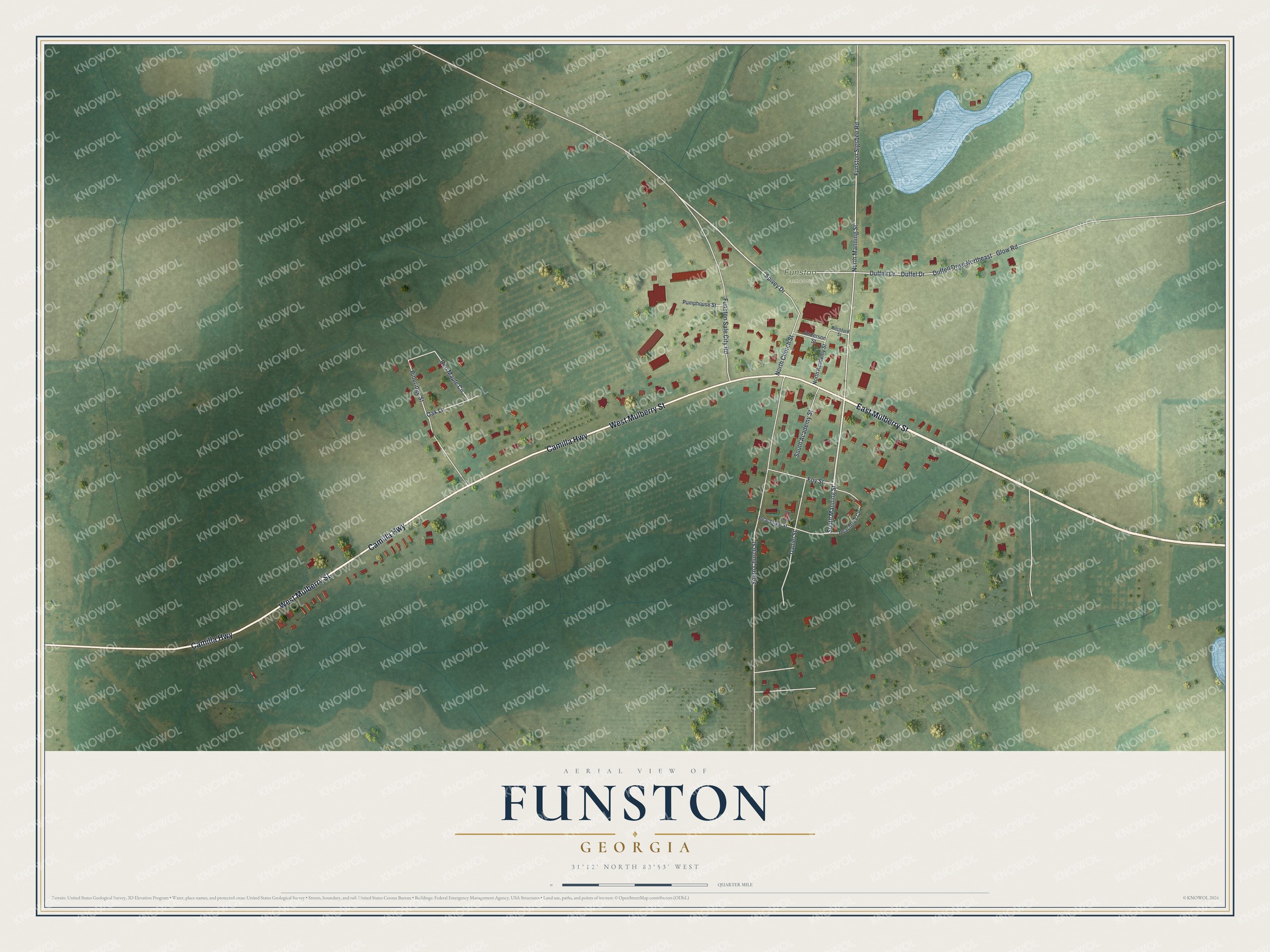 Watermarked full-map preview of Funston, Georgia