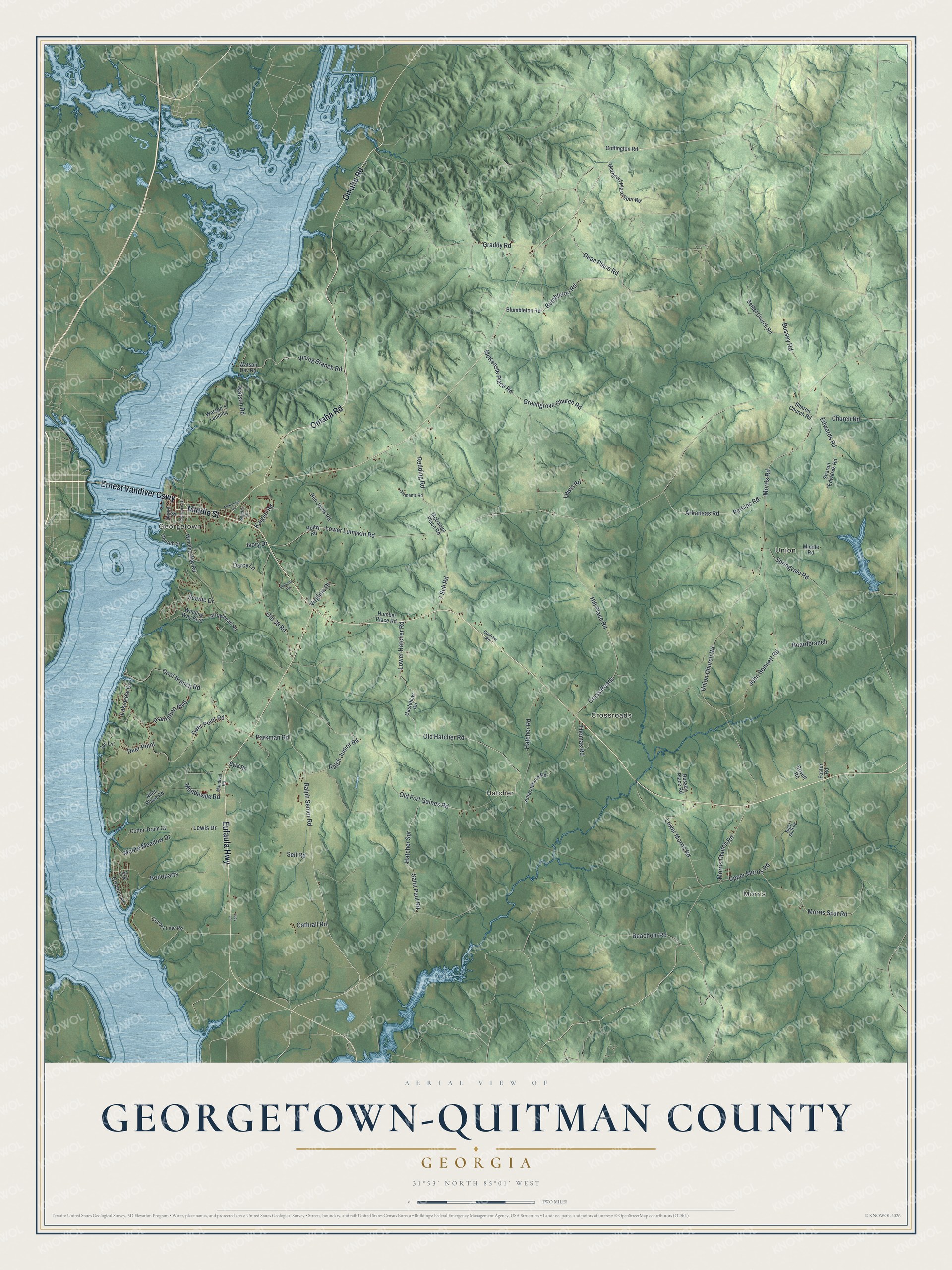 Watermarked full-map preview of Georgetown-Quitman County, Georgia