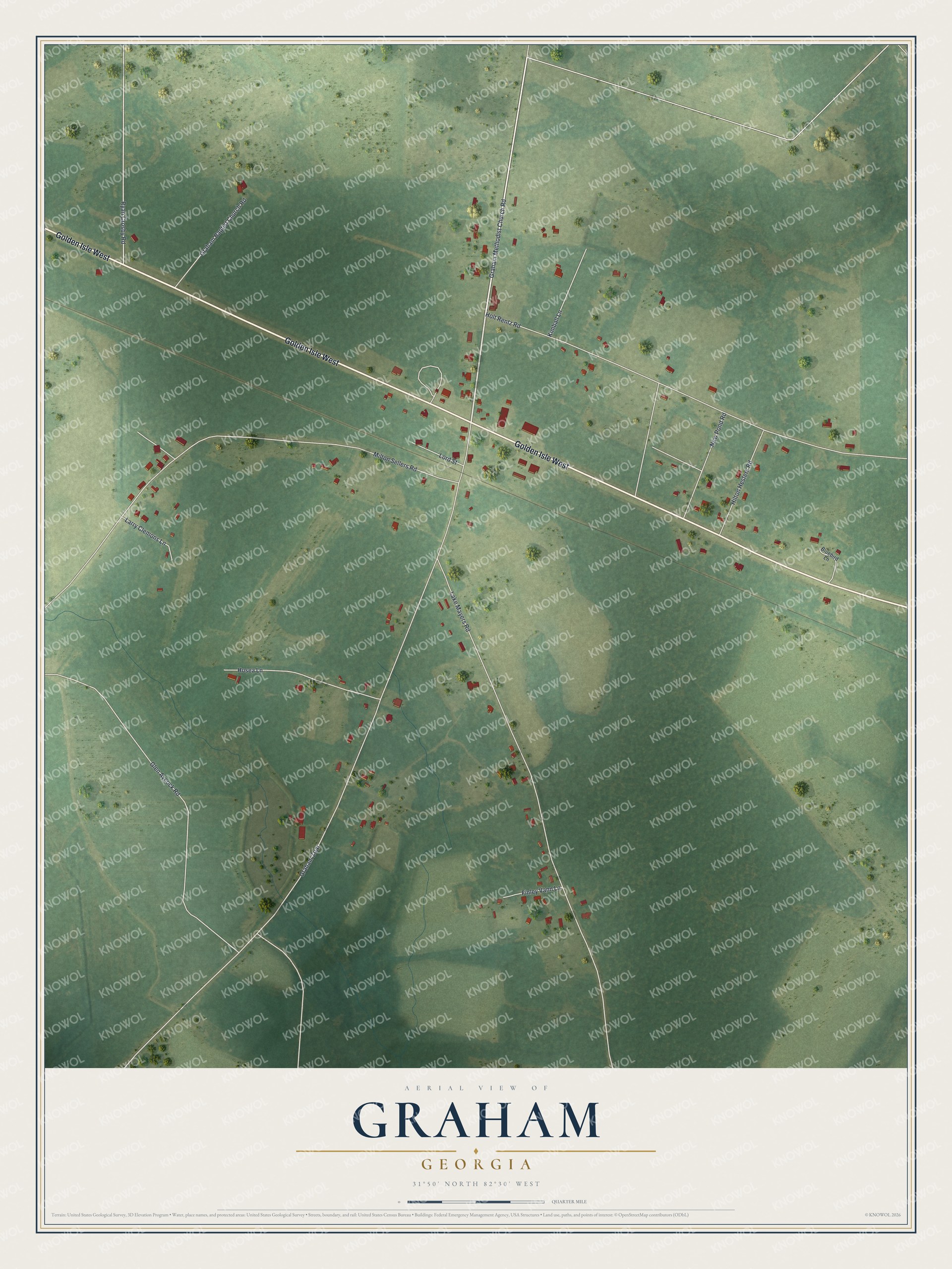 Watermarked full-map preview of Graham, Georgia