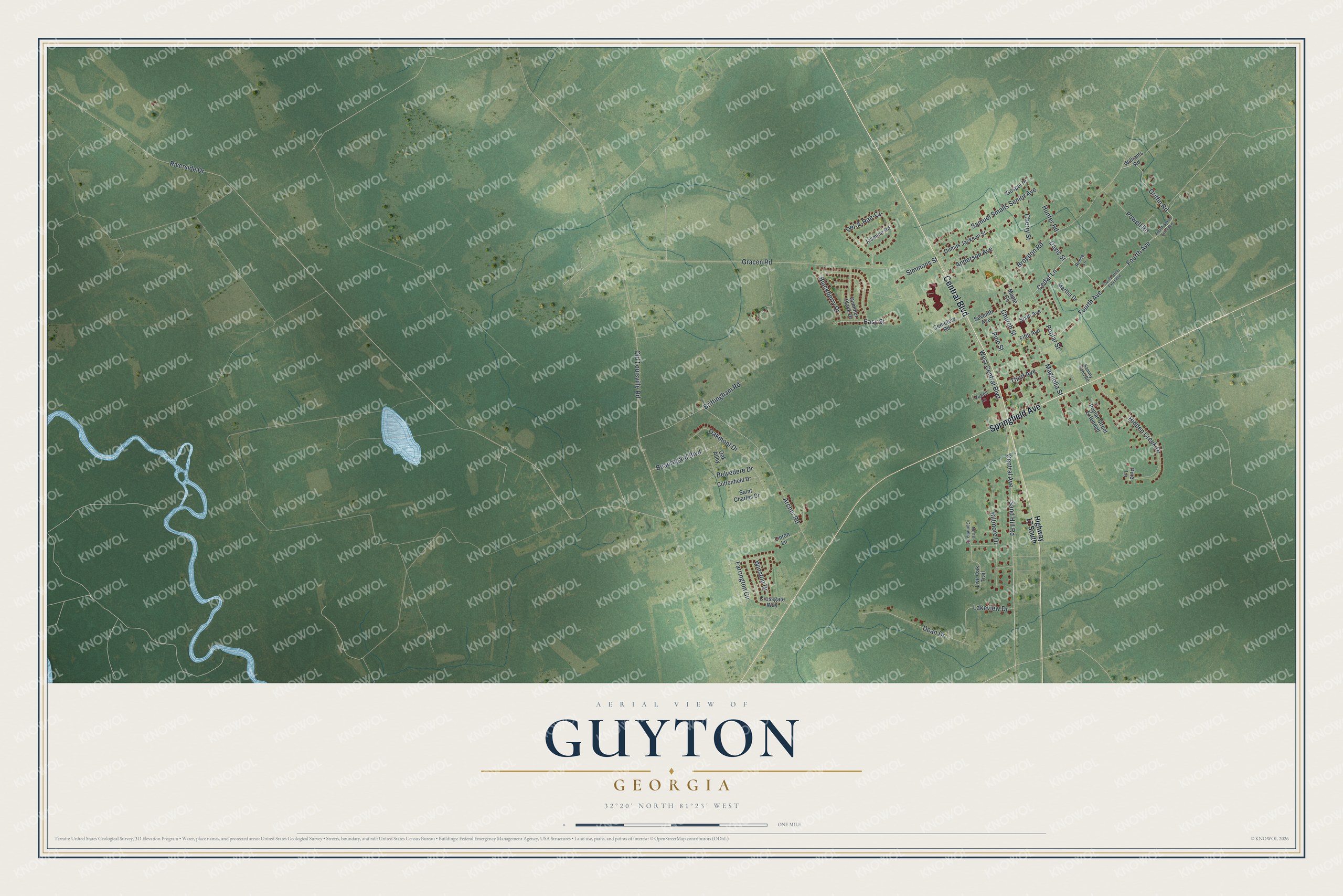Watermarked full-map preview of Guyton, Georgia