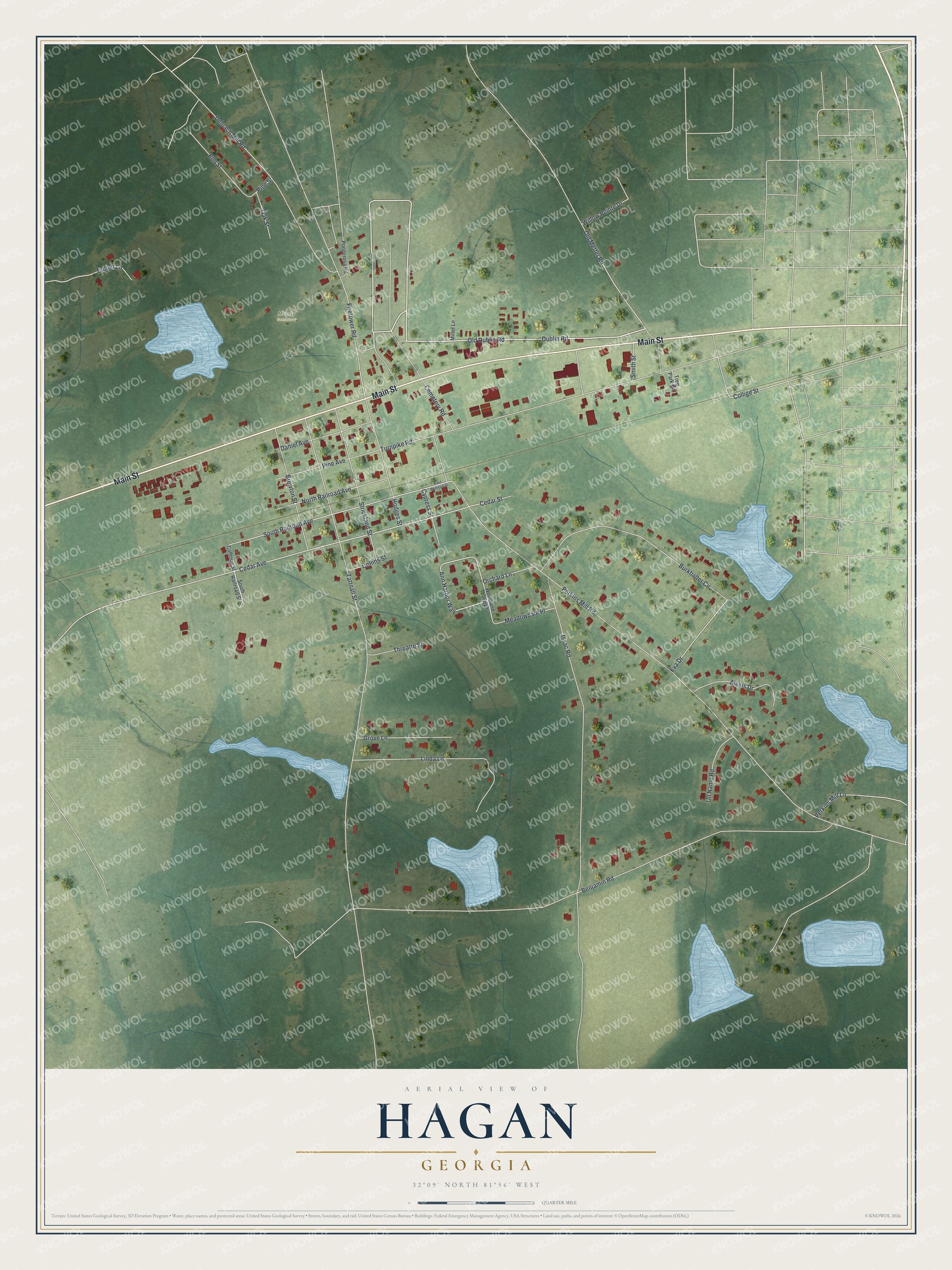 Watermarked full-map preview of Hagan, Georgia
