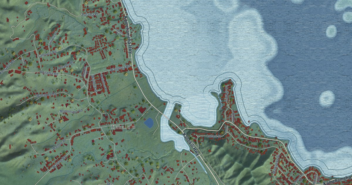 Map of Kahaluu, Hawaii in 2026