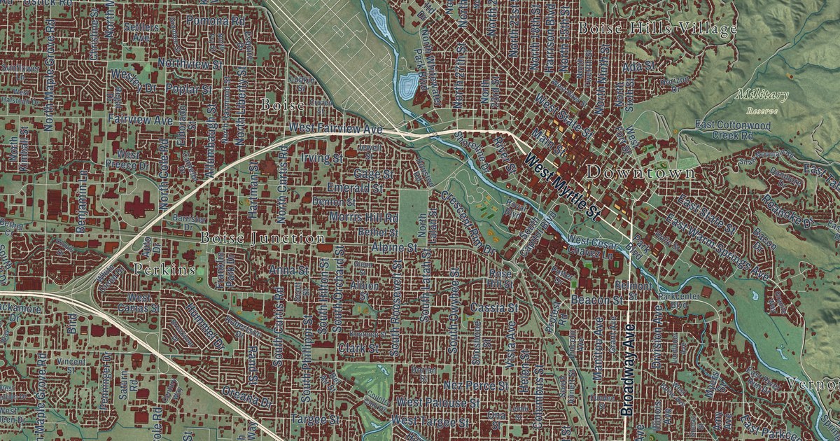 Map of Boise, Idaho in 2026