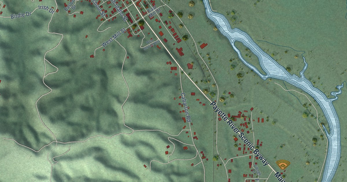 Map of Cascade, Idaho in 2026