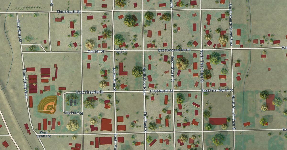 Map of Downey, Idaho in 2026