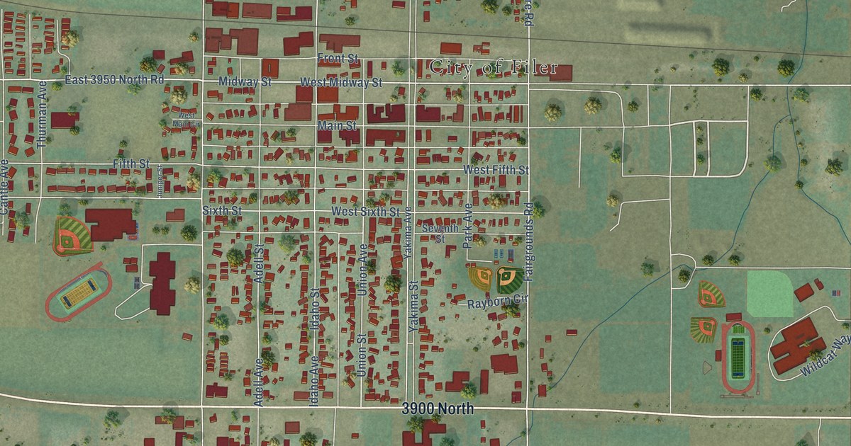 Map of Filer, Idaho in 2026