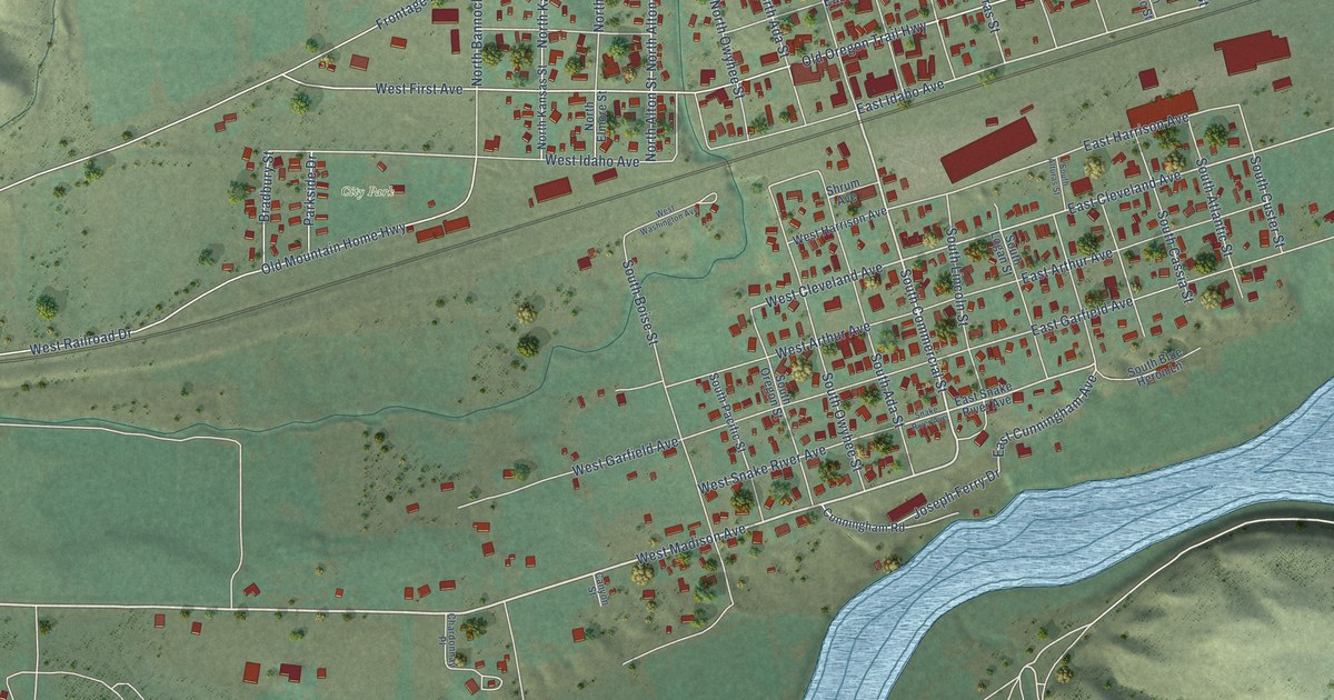 Map of Glenns Ferry, Idaho in 2026