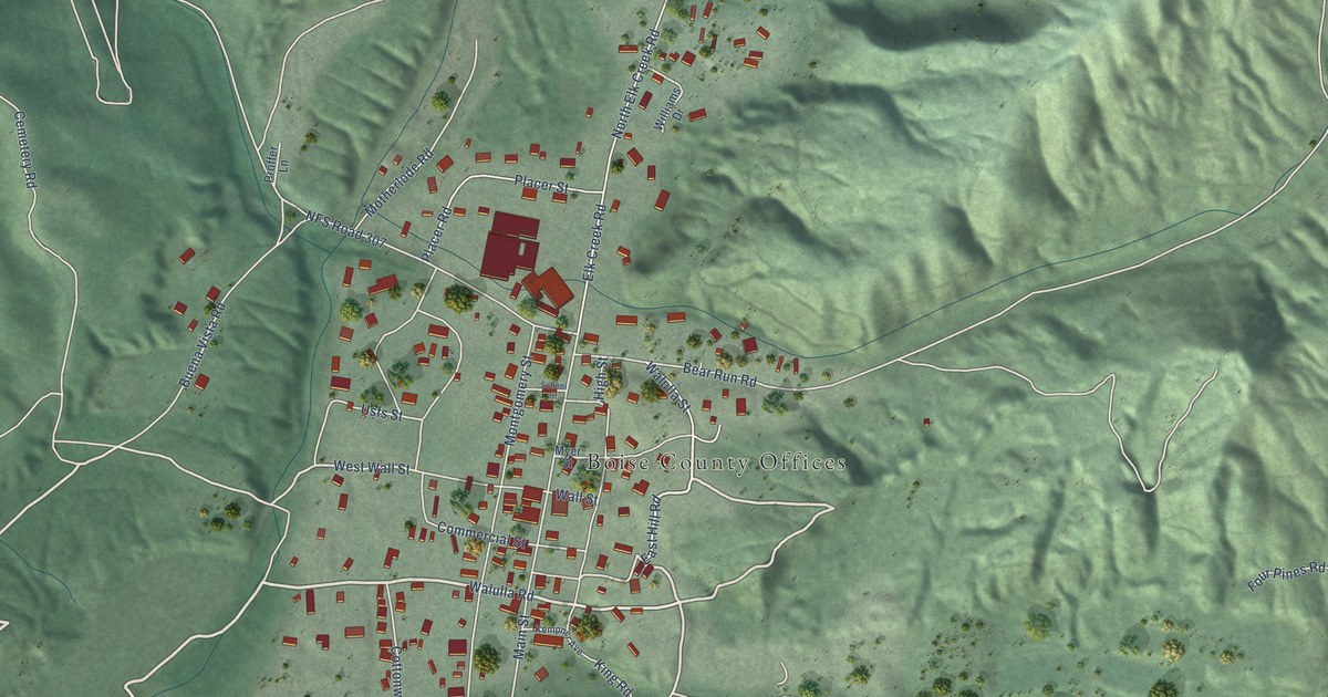 Map of Idaho City, Idaho in 2026