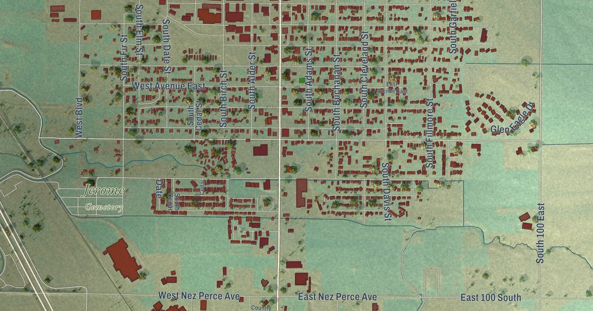 Map of Jerome, Idaho in 2026