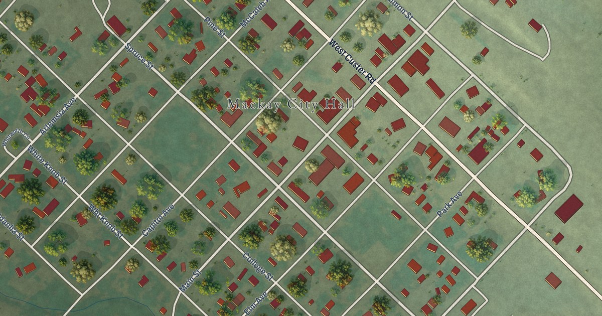 Map of Mackay, Idaho in 2026