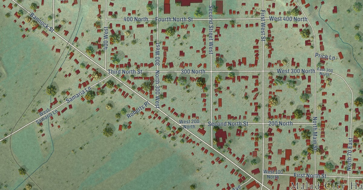Map of Malad City, Idaho in 2026