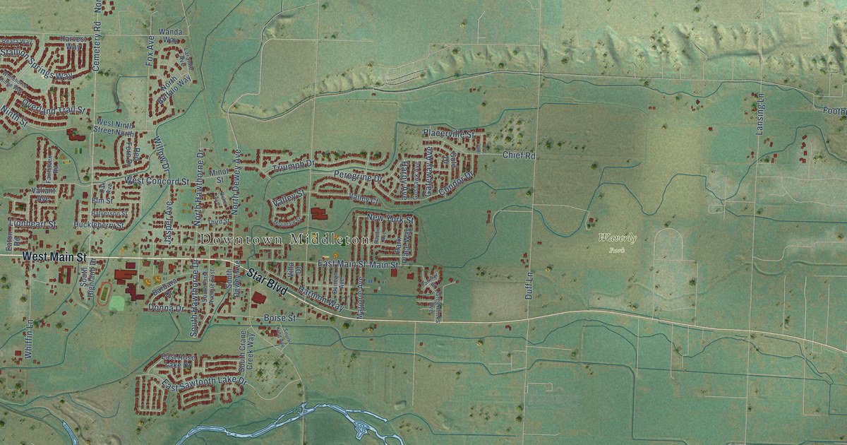 Map of Middleton, Idaho in 2026