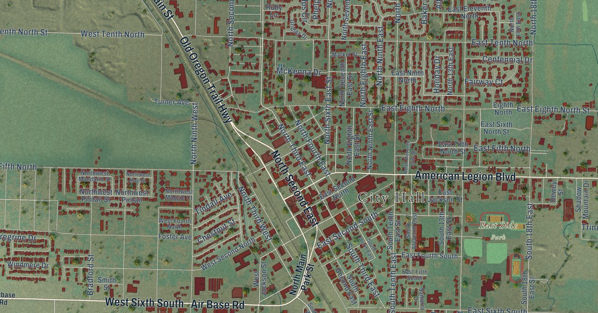 Map of Mountain Home, Idaho in 2026