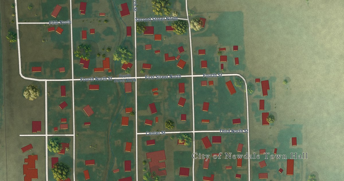 Map of Newdale, Idaho in 2026