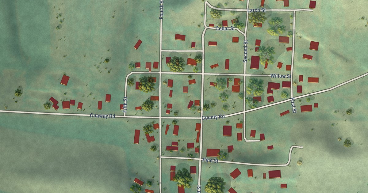 Map of Onaway, Idaho in 2026