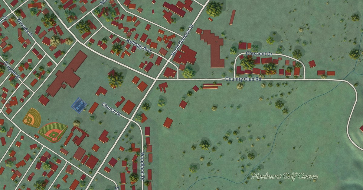 Map of Pinehurst, Idaho in 2026