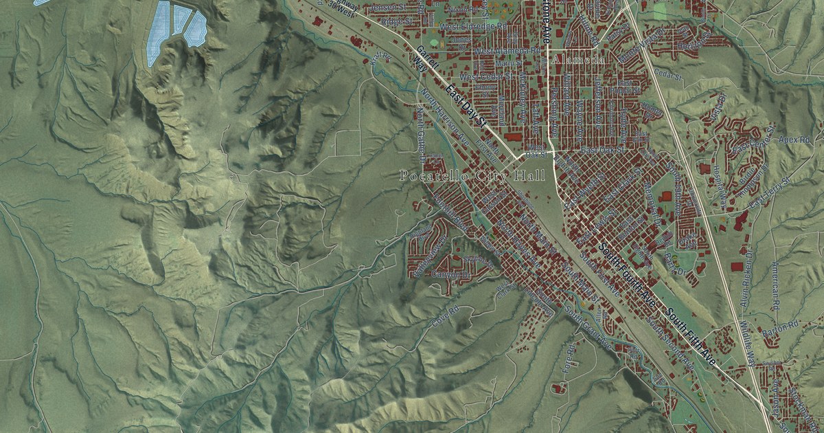 Map of Pocatello, Idaho in 2026