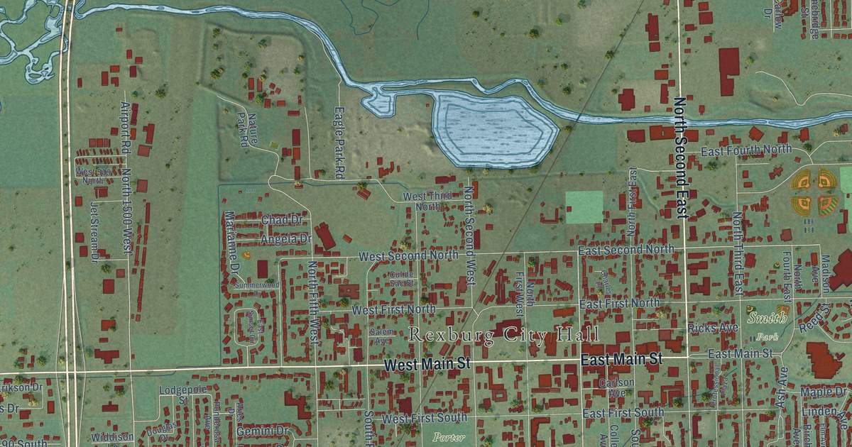 Map of Rexburg, Idaho in 2026