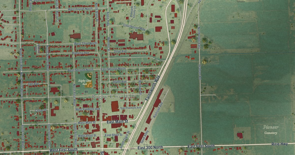 Map of Rigby, Idaho in 2026