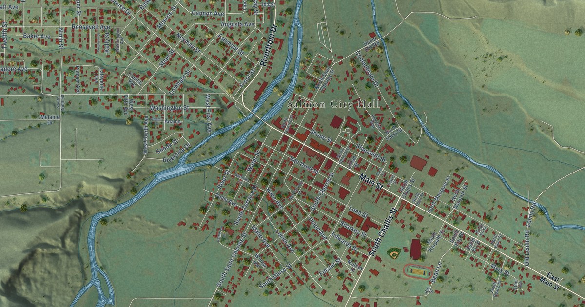 Map of Salmon, Idaho in 2026